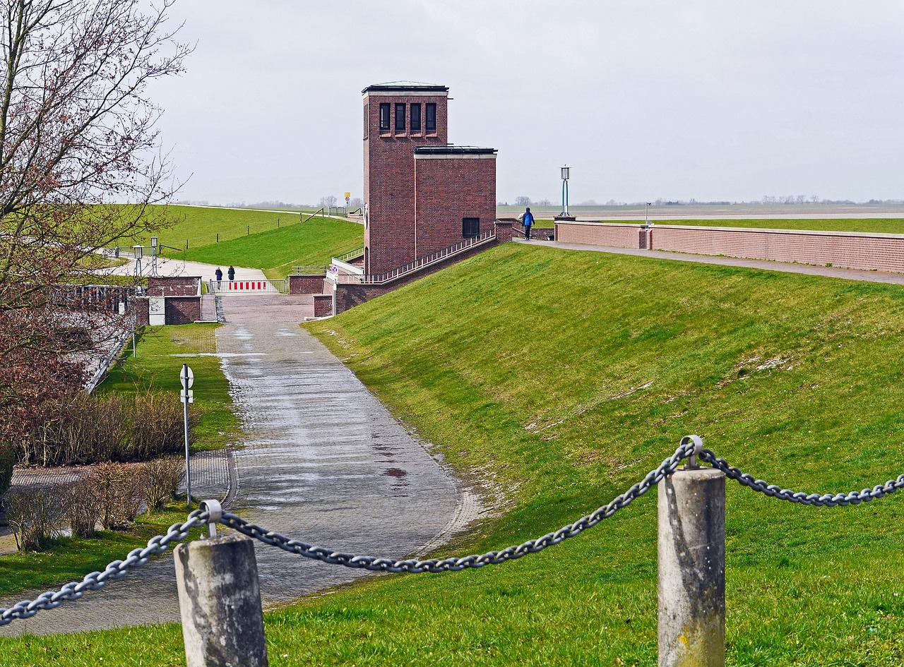 Seedeich, Blokuojanti Gamykla, Pakrančių Apsauga, Jade, Dangast, Giliai, Dike, Šiaurės Jūra, Wadden Jūra, Užmiestyje