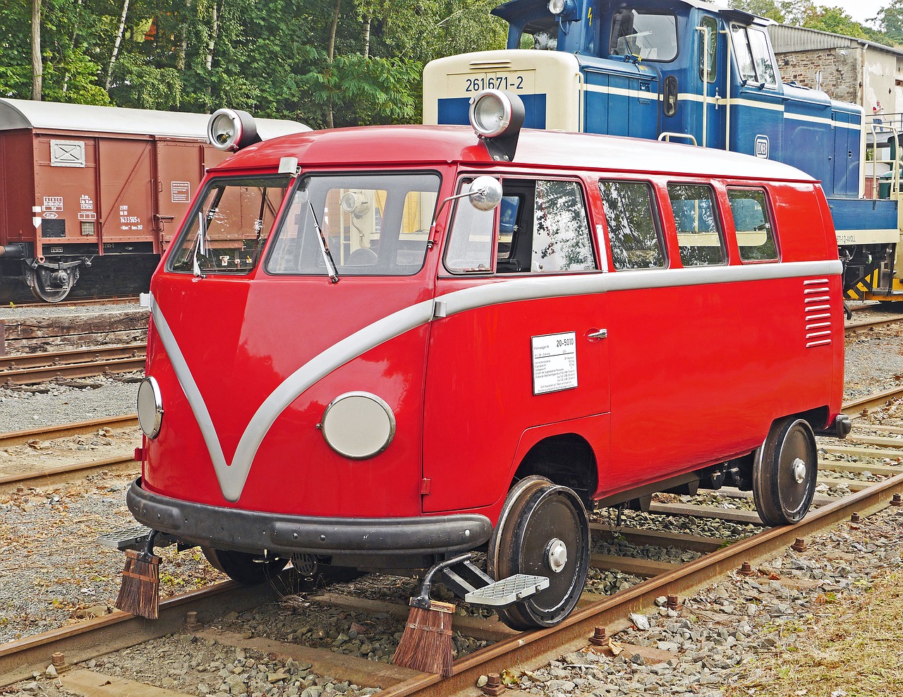 Atrodė Bulli, Vw Autobusas, Techninės Priežiūros Automobilis, Db, Deutsche Bundesbahn, Geležinkelis, Statybinė Transporto Priemonė, Vežėjas, Istoriškai, Nostalgija