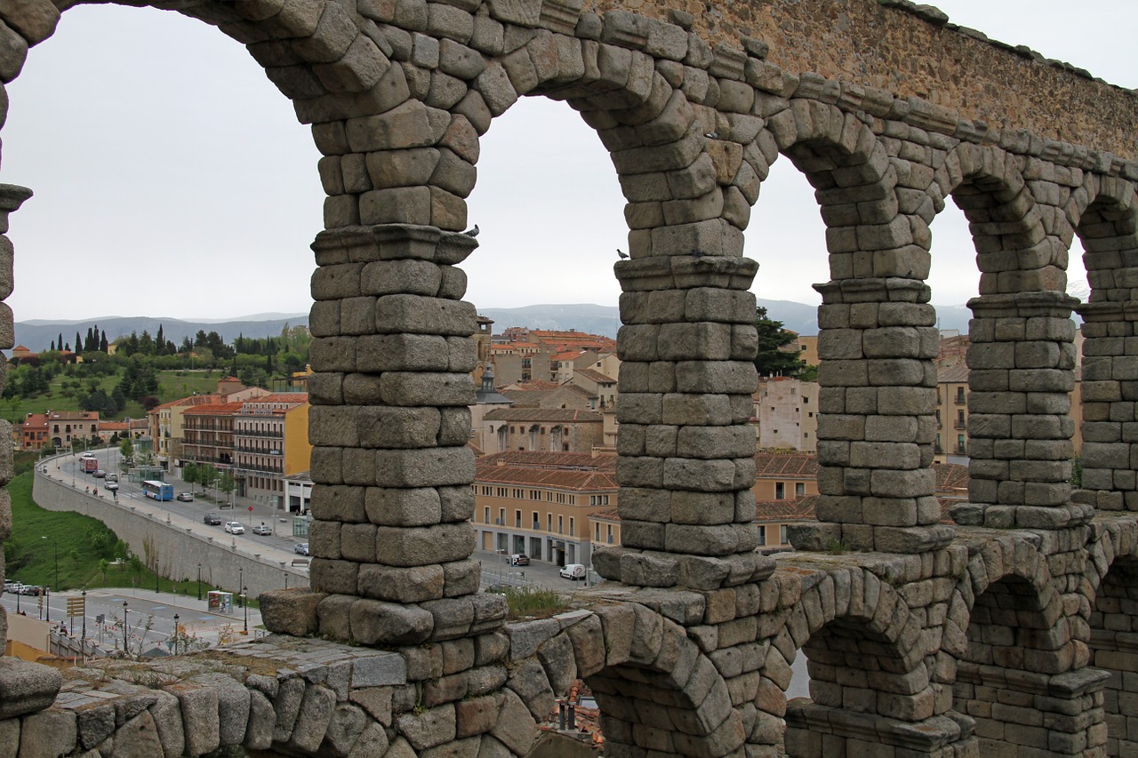 Segovia, Ispanija, Senovės, Akvedukas, Romėnų, Arka, Orientyras, Akmuo, Architektūra, Senas
