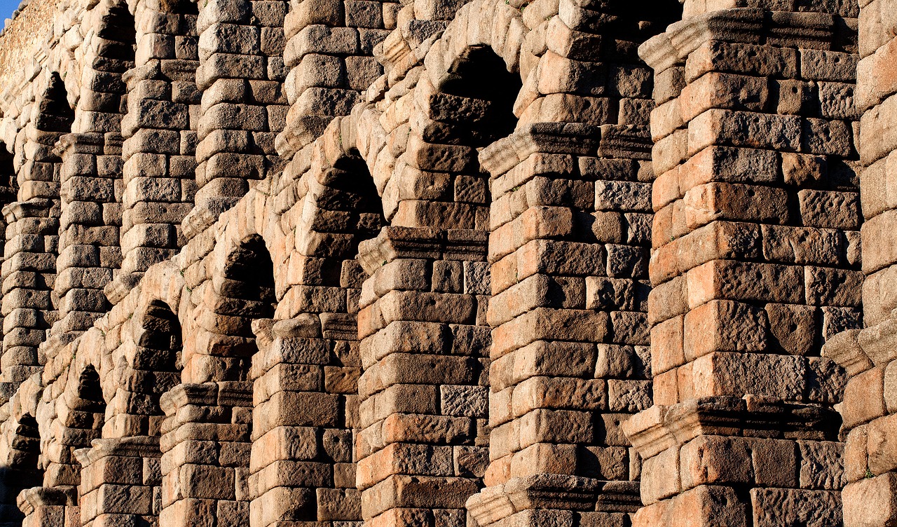 Segovia Spain, Akaduktas, Romėnų, Akmuo, Architektūra, Inžinerija, Vanduo, Senovės, Europa, Arka