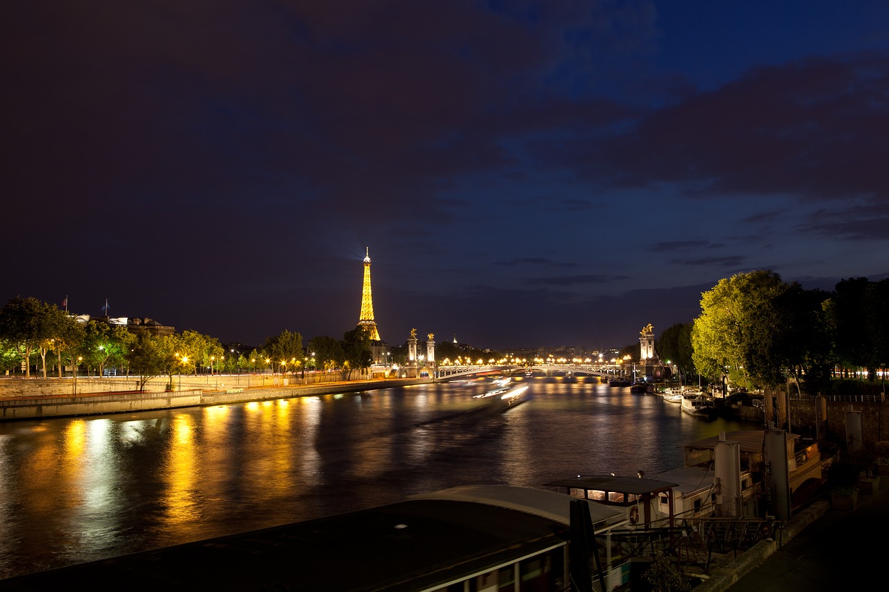 Seine, Bokštas, Eifelis, Miesto Naktį, Paris, Nemokamos Nuotraukos,  Nemokama Licenzija