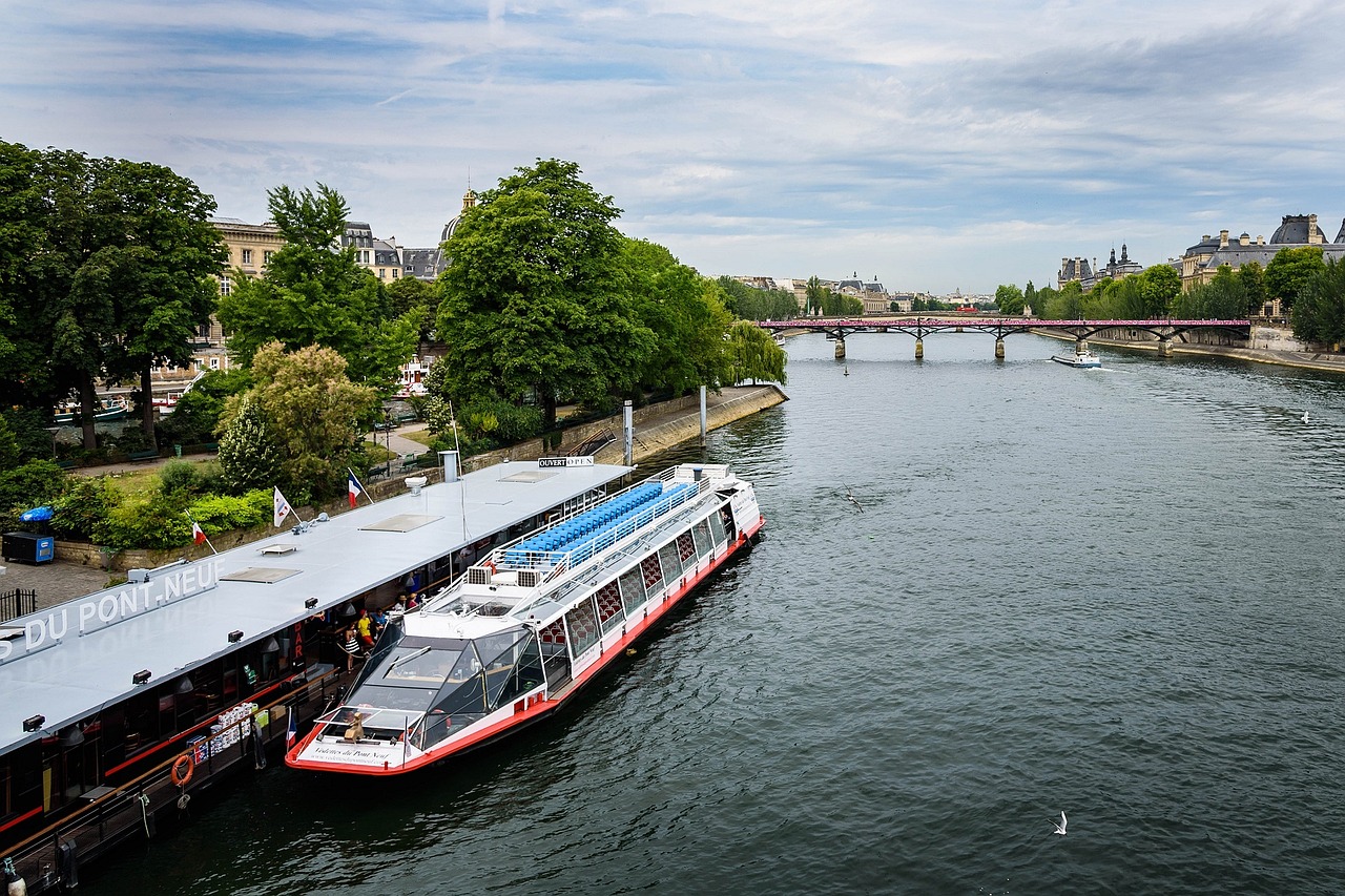 Upė Seine, Paris, France, Valtys, Miestas, Orientyras, Turizmas, Bateaux, Miesto Panorama, Panorama