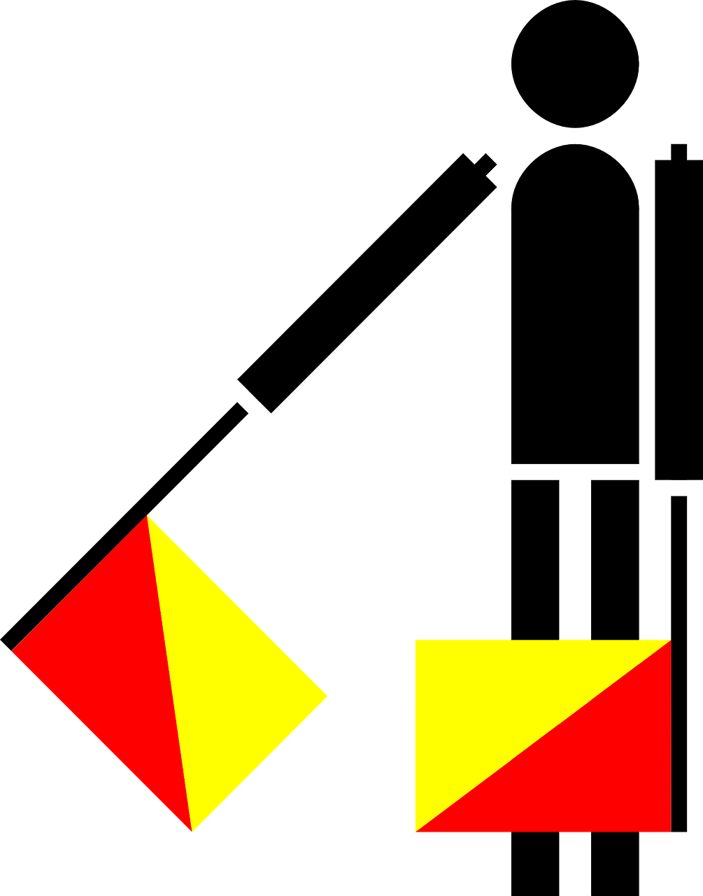 Semaforas, Vėliava, A Arba 1, Signalas, Ženklas, Simbolis, Jūrų, Komunikacija, Pranešimas, Kodas