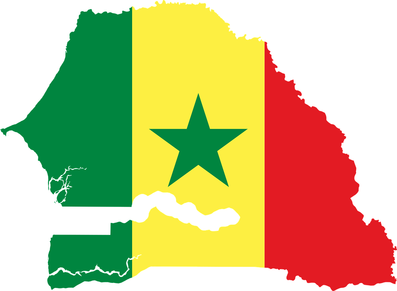 Senegalas, Vėliava, Žemėlapis, Geografija, Kontūrai, Afrika, Šalis, Tauta, Sienos, Svg