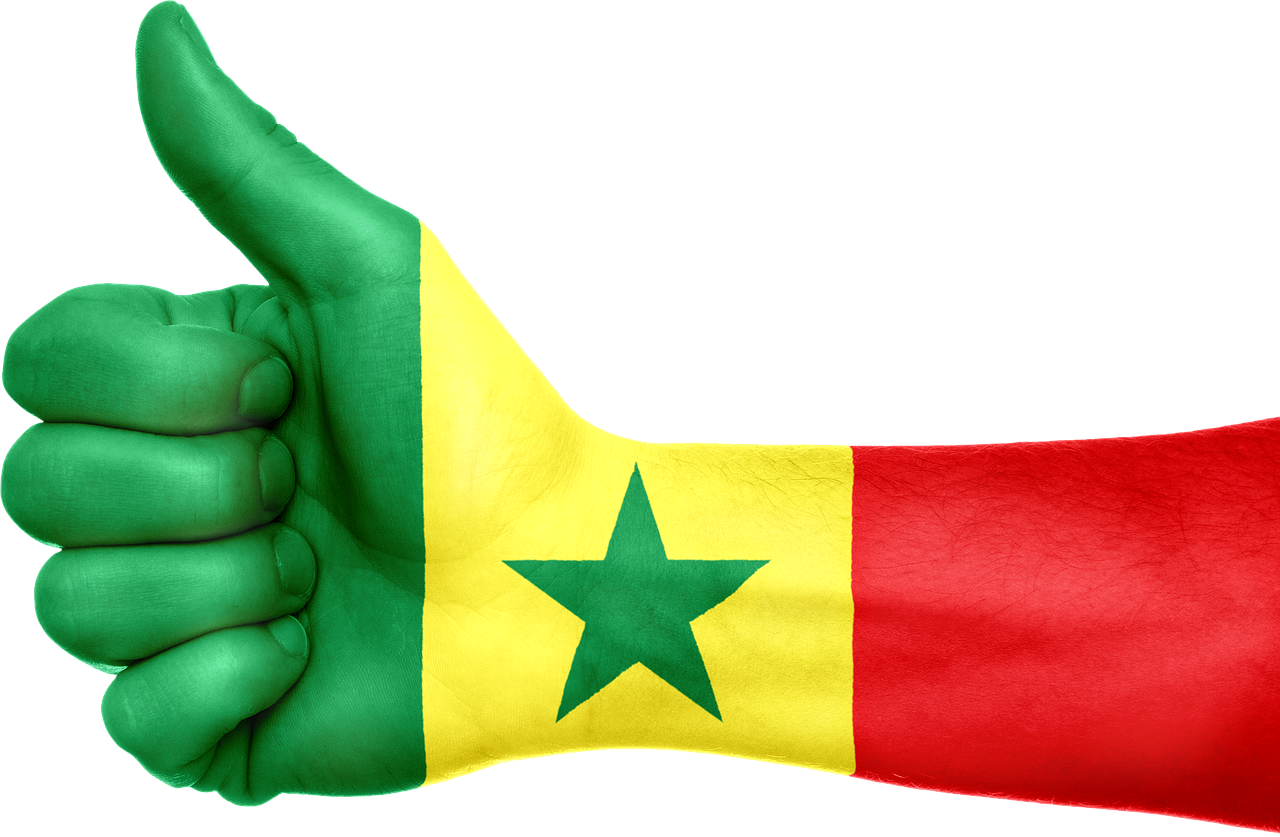 Senegalas, Vėliava, Ranka, Nacionalinis, Pirštai, Patriotinis, Nykščiai Aukštyn, Patriotizmas, Senegalas, Afrika