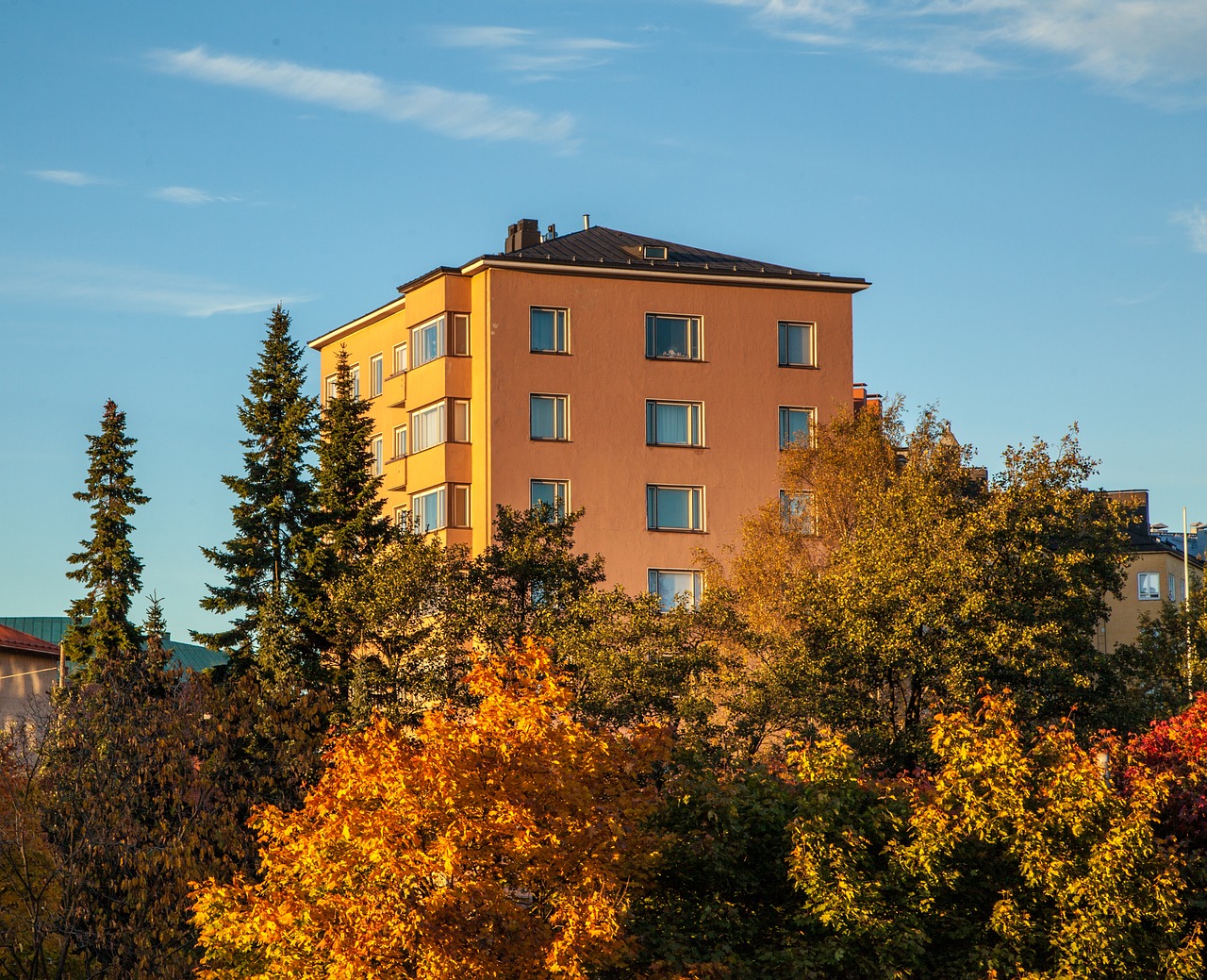 September, Helsinki, Finland, Ruduo, Gatvė, Pastatas, Architektūra, Miestas, Miestas, Miesto Panorama