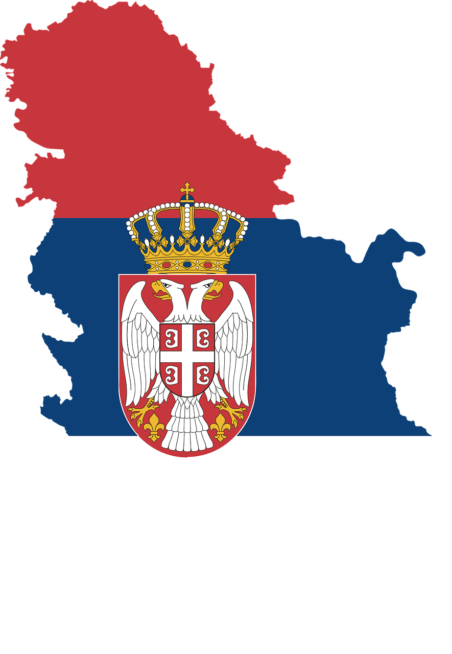 Serbija, Šalis, Europa, Vėliava, Sienos, Žemėlapis, Tauta, Geografija, Kartografija, Menas