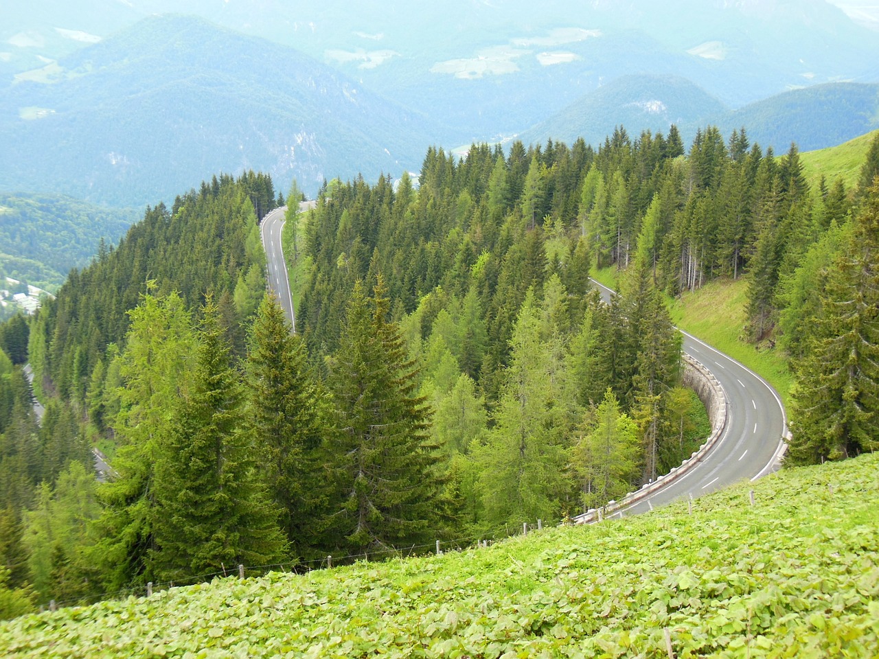 Serpentinas, Roßfeld, Roßfeld Gatvė, Berchtesgaden, Kalnai, Alpių, Miškas, Pranešta, Rinkliavos Kelias, Viršutinė Bavarija