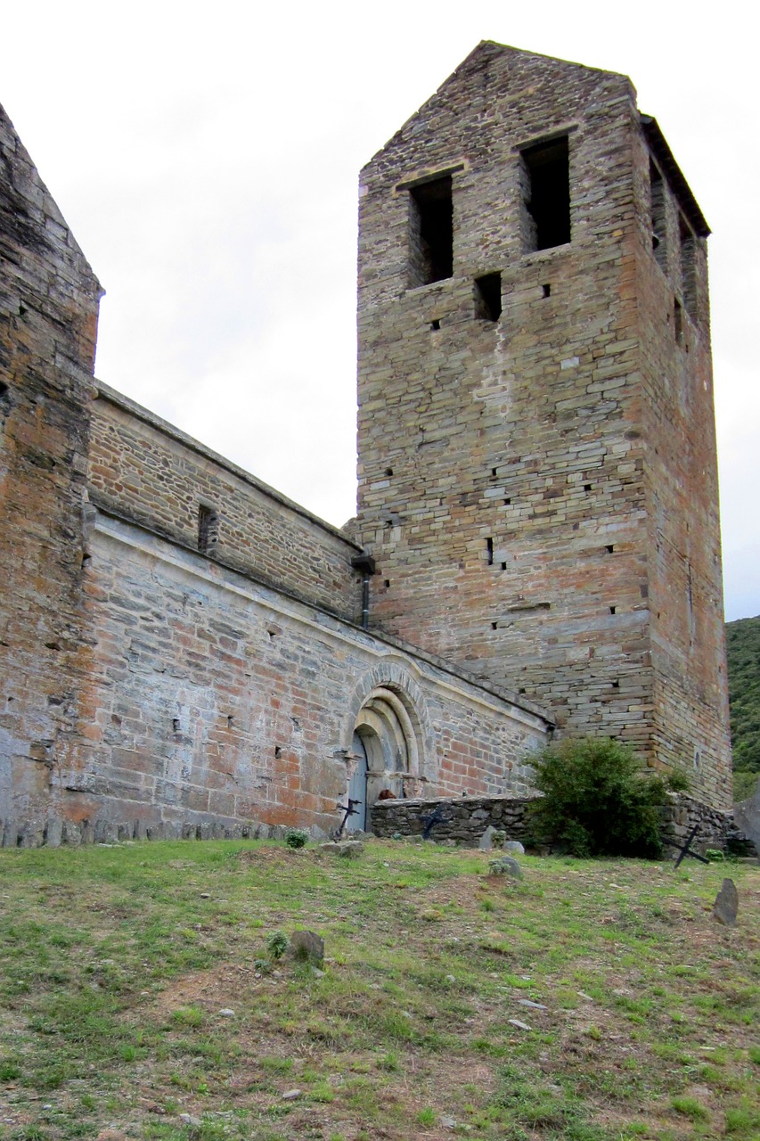 Serrabonas, Priory, Vienuolynas, Romanesque, Pyrénées-Orientales, Viduramžių, France, Senovės, Siena, Akmuo