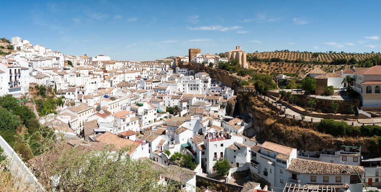 Setenil De Las Bodegas, Ispanija, Miestas, Kaimas, Namai, Panorama, Miesto Panorama, Vaizdingas, Peizažas, Centro