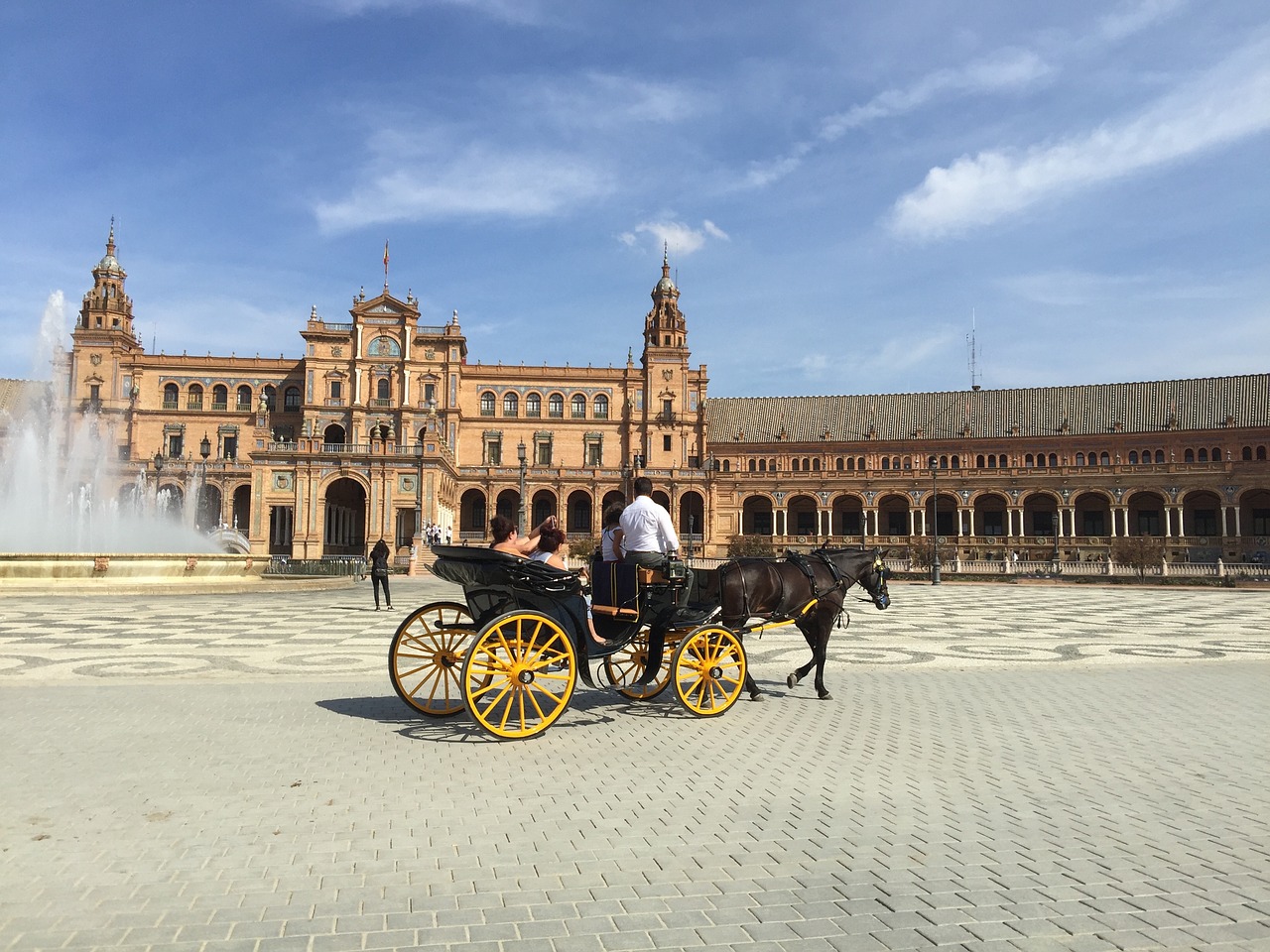 Sevilija, Plaza De España, Istoriškai, Andalūzija, Ispanija, Lankytinos Vietos, Architektūra, Miestas, Mozaika, Plytelės