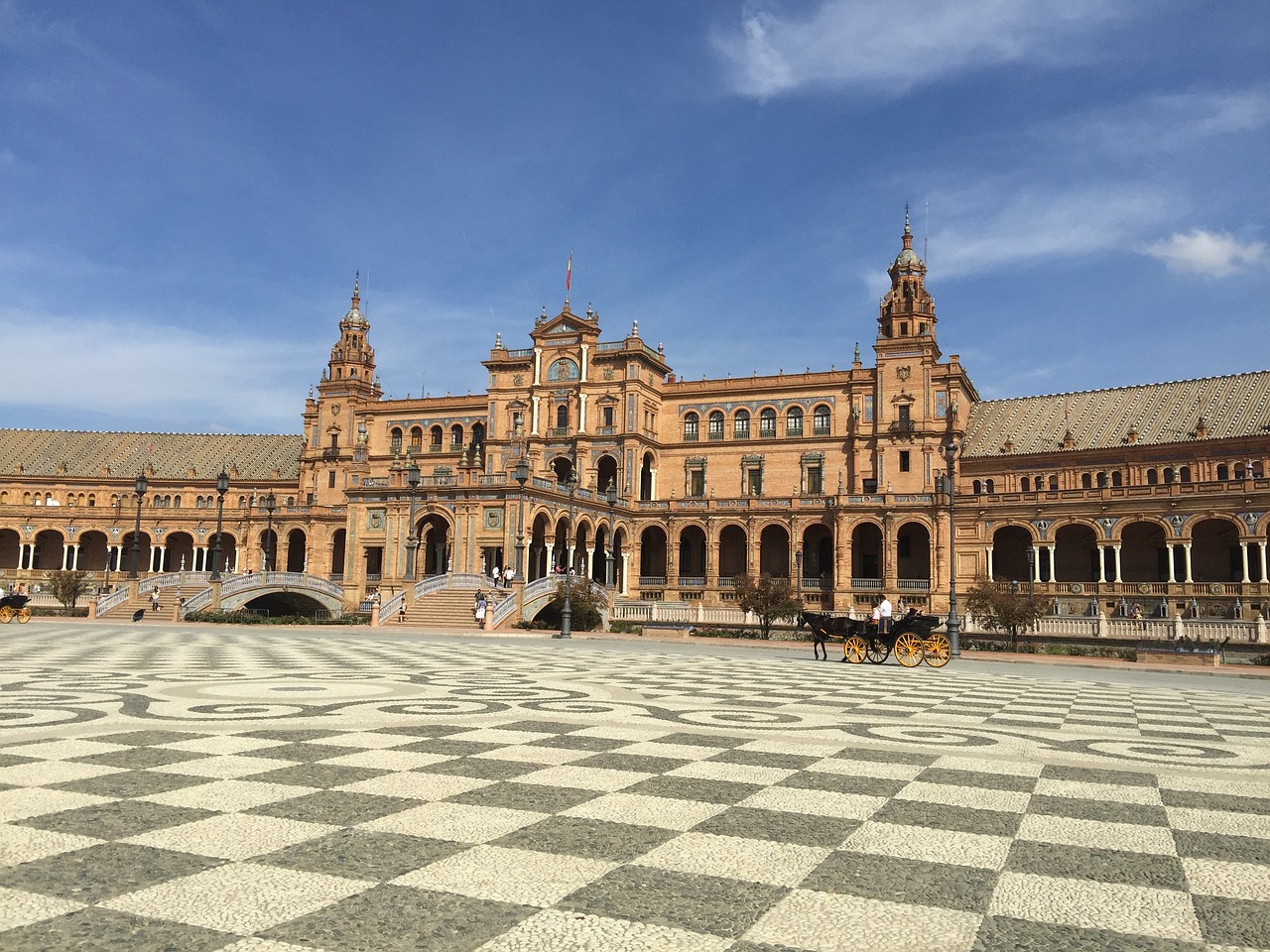 Sevilija, Plaza De España, Lankytinos Vietos, Erdvė, Plaza De Espana, Istoriškai, Andalūzija, Architektūra, Ispanija, Mozaika