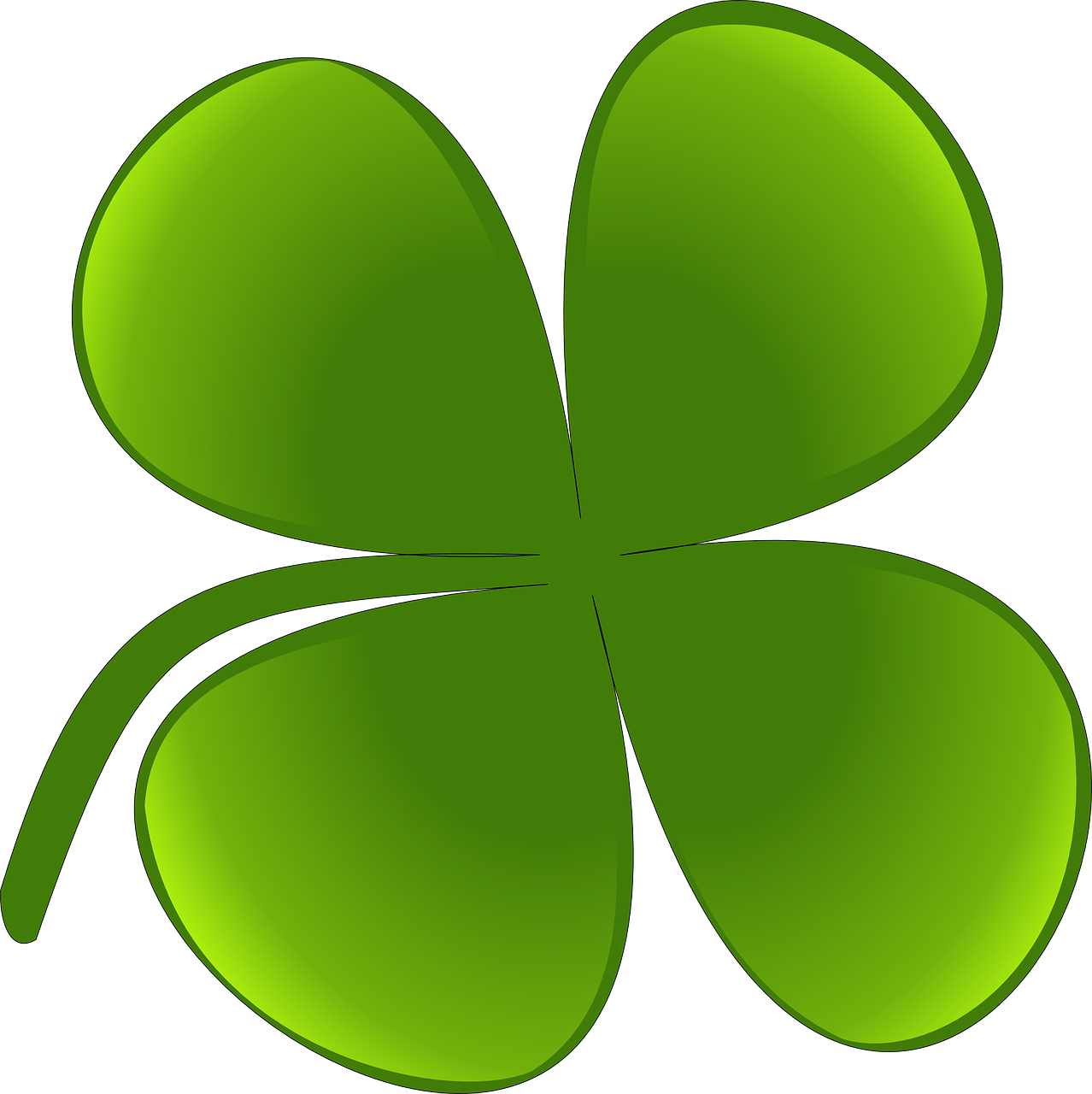 Šaukštas, Keturių Lapų Dobilų, Airiškas, Keturi Lapai, Žalias, Laimingas, Žalia Augalas, Simbolis, Saint, Patrick