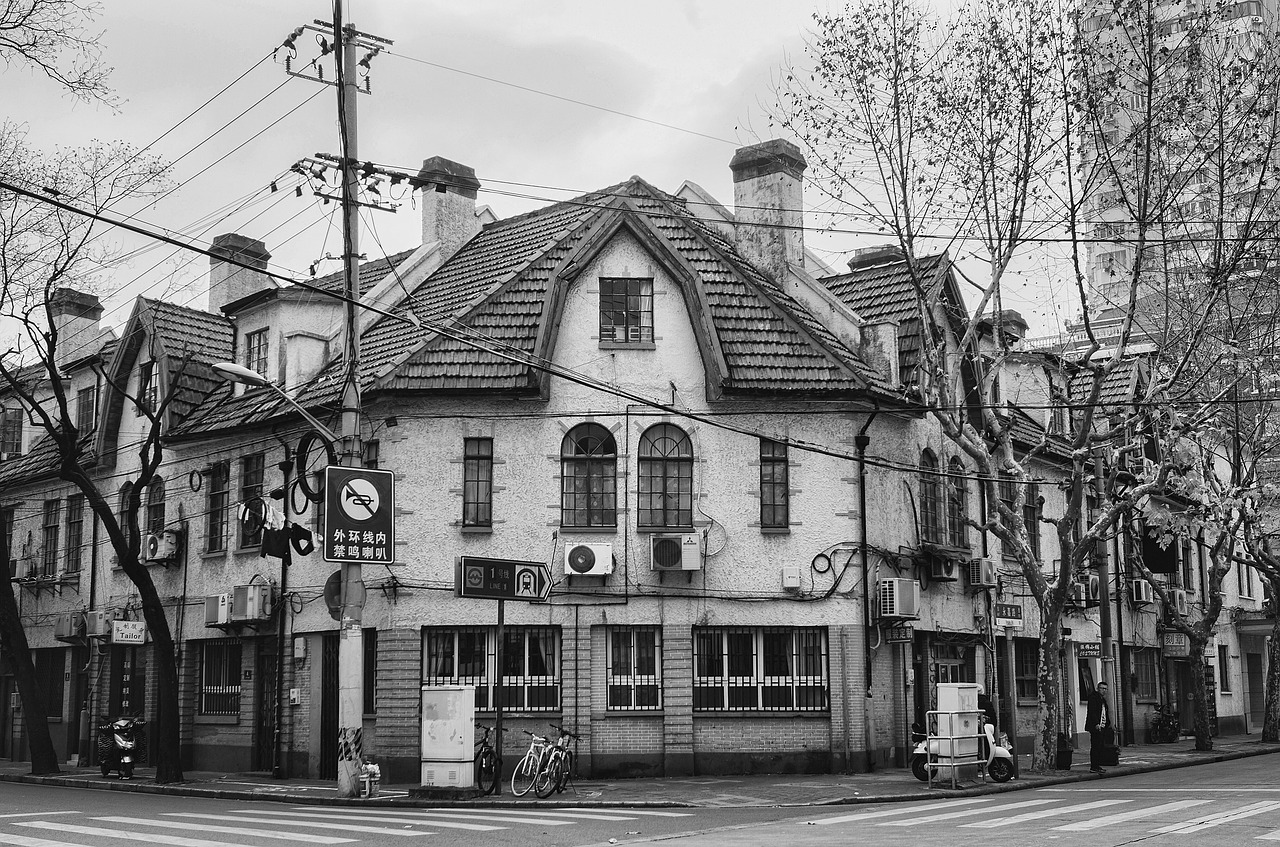 Šanchajus, Gatvių Fotografija, Prancūzų Koncesija, Juoda Ir Balta, Nemokamos Nuotraukos,  Nemokama Licenzija