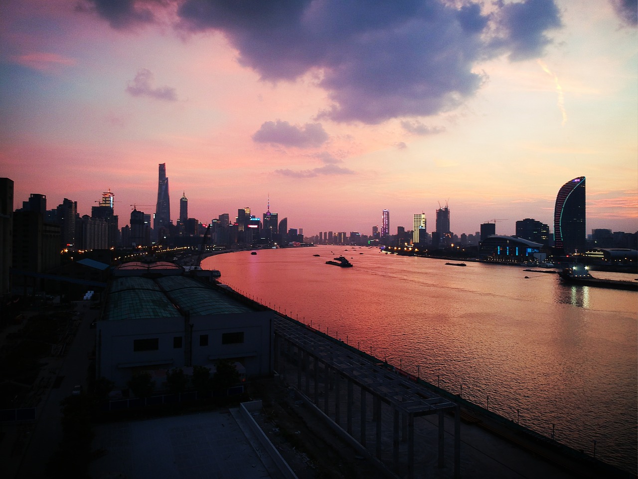 Šanchajus,  Huangpu,  Riverside,  Naktinis Vaizdas, Nemokamos Nuotraukos,  Nemokama Licenzija
