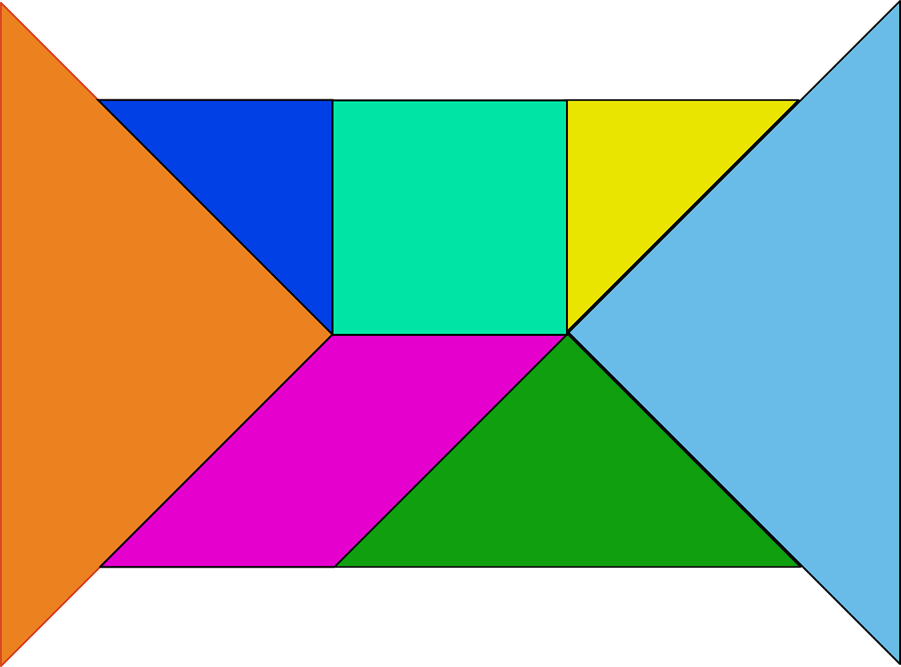 Formos, Blokai, Vienetai, Galvosūkiai, Spalvinga, Trikampiai, Plytelės, Mėlynas, Oranžinė, Rožinis