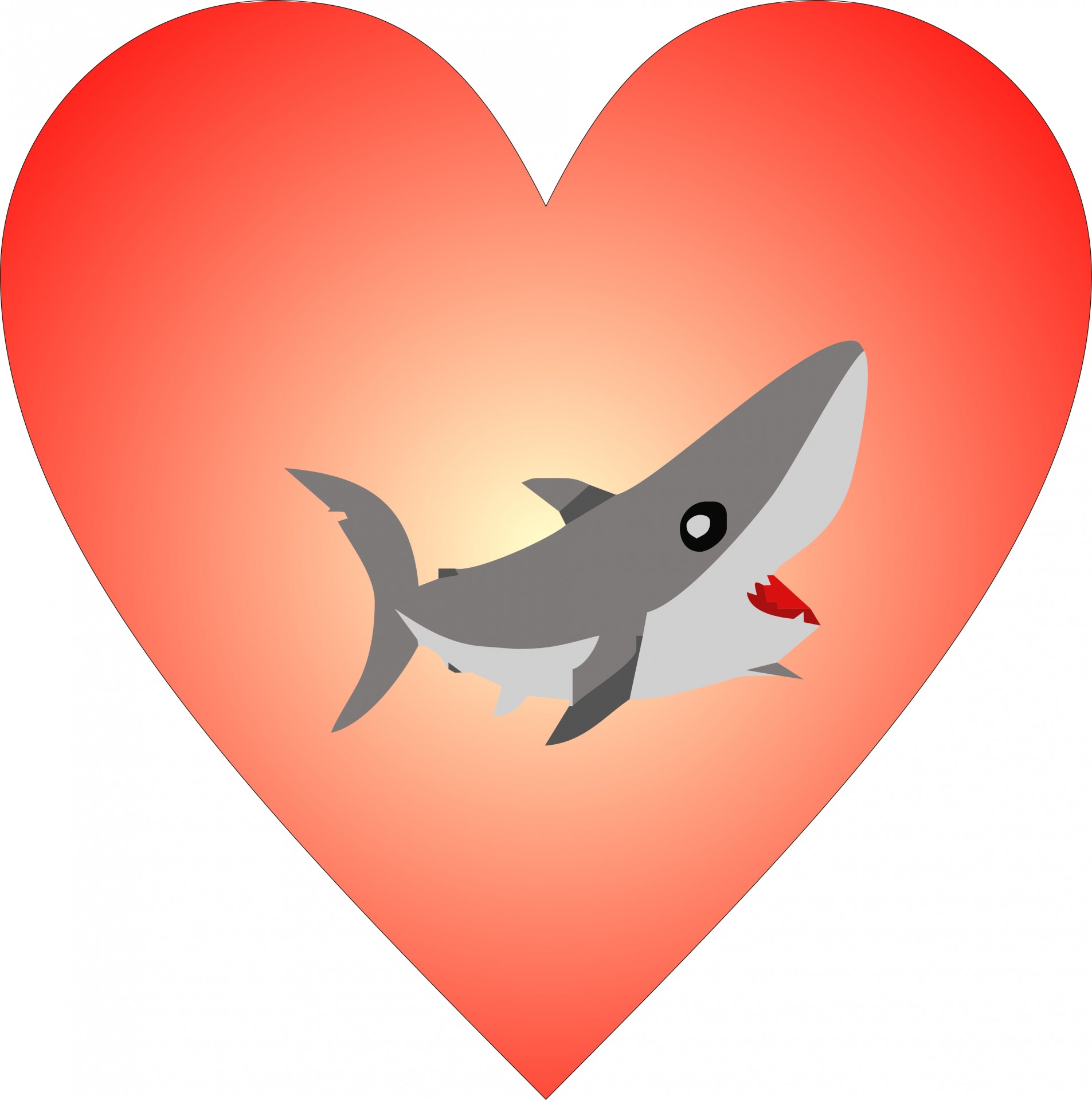 Širdis,  Piešimas,  Ryklys,  Žuvis,  Meilė,  Draugystė,  Valentine,  Diena,  Ryklių Širdis, Nemokamos Nuotraukos