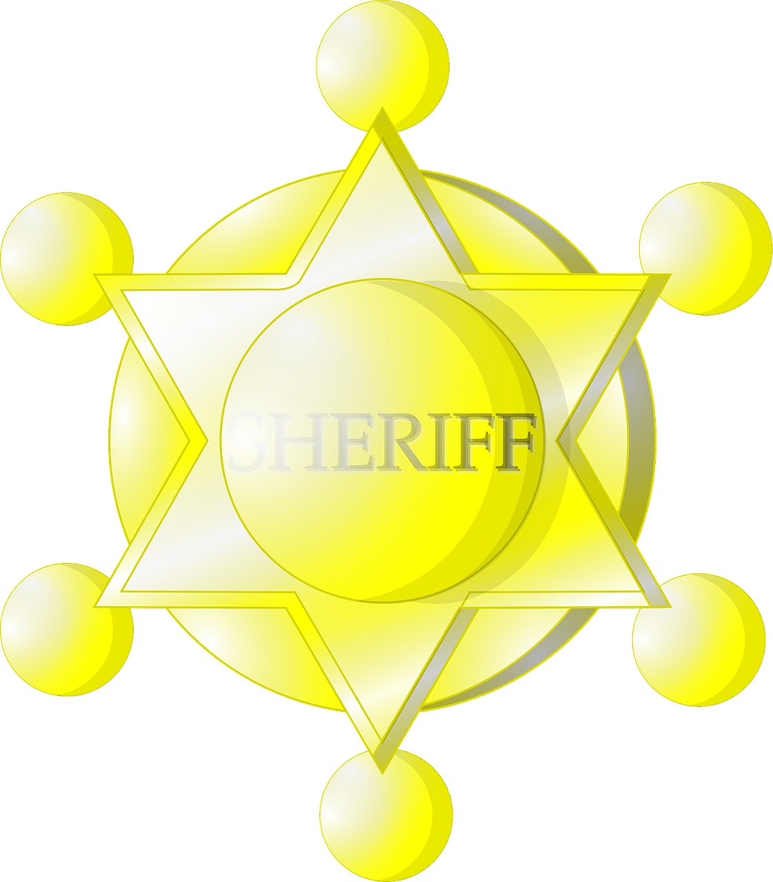 Šerifas, Ženklelis, Geltona, Žvaigždė, Policija, Simboliai, Teisė, Teisingumas, Nusikalstamumas, Pavaduotojas