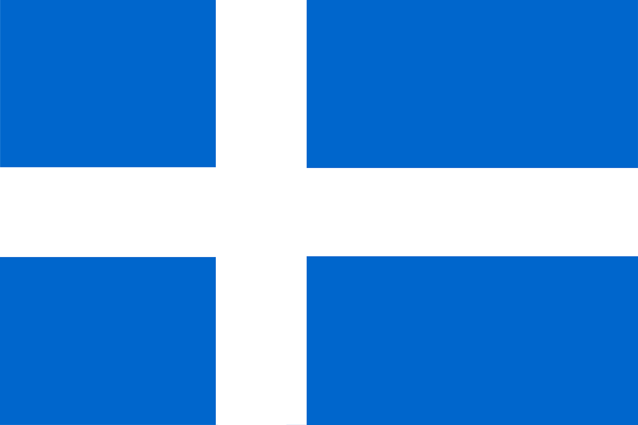 Shetland, Vėliava, Civilinis, Mėlynas, Laukas, Balta, Kirsti, Simbolis, Ženklas, Škotija
