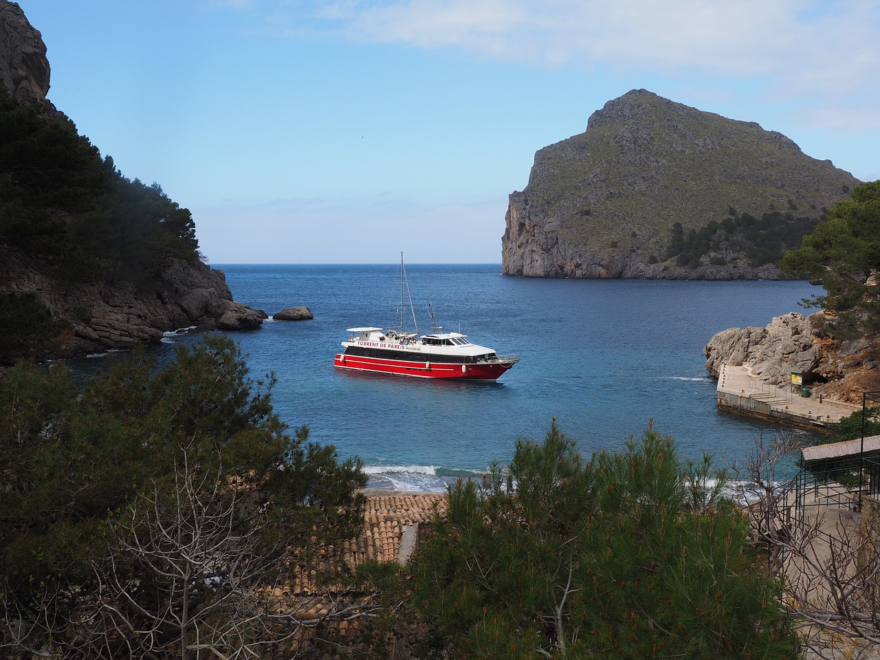 Laivas, Užsakytas, Sa Kalobra, Kalio Bosas, Serra De Tramuntana, Juros Įlanka, Maljorka, Keltas, Plaja De Sa Calobra, Kalio Burokėliai