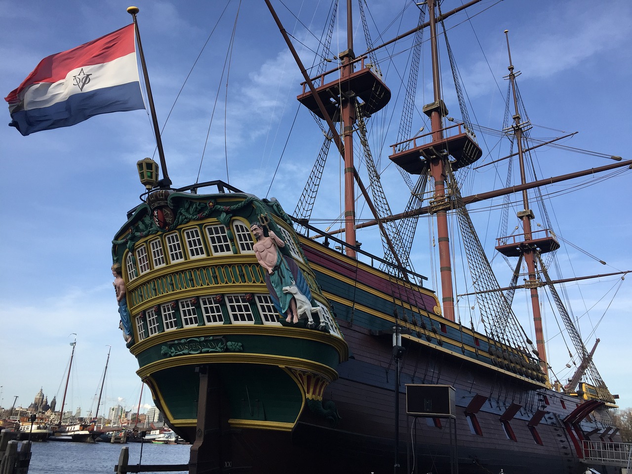 Laivas Amsterdam, Vėliava, Jūrų Transportas, Nemokamos Nuotraukos,  Nemokama Licenzija