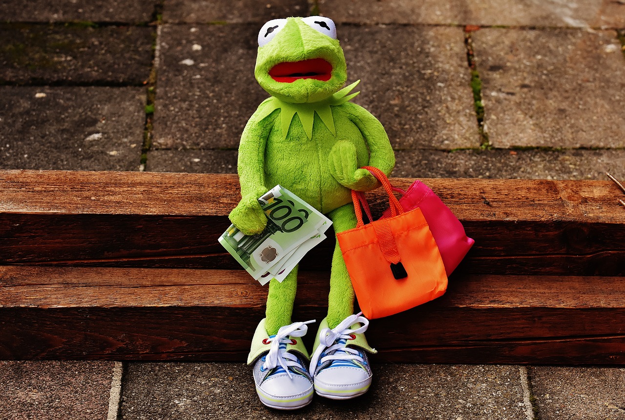 Apsipirkimas, Kermit, Pinigai, Euras, Pirkinių Maišeliai, Maišeliai, Nemokamos Nuotraukos,  Nemokama Licenzija