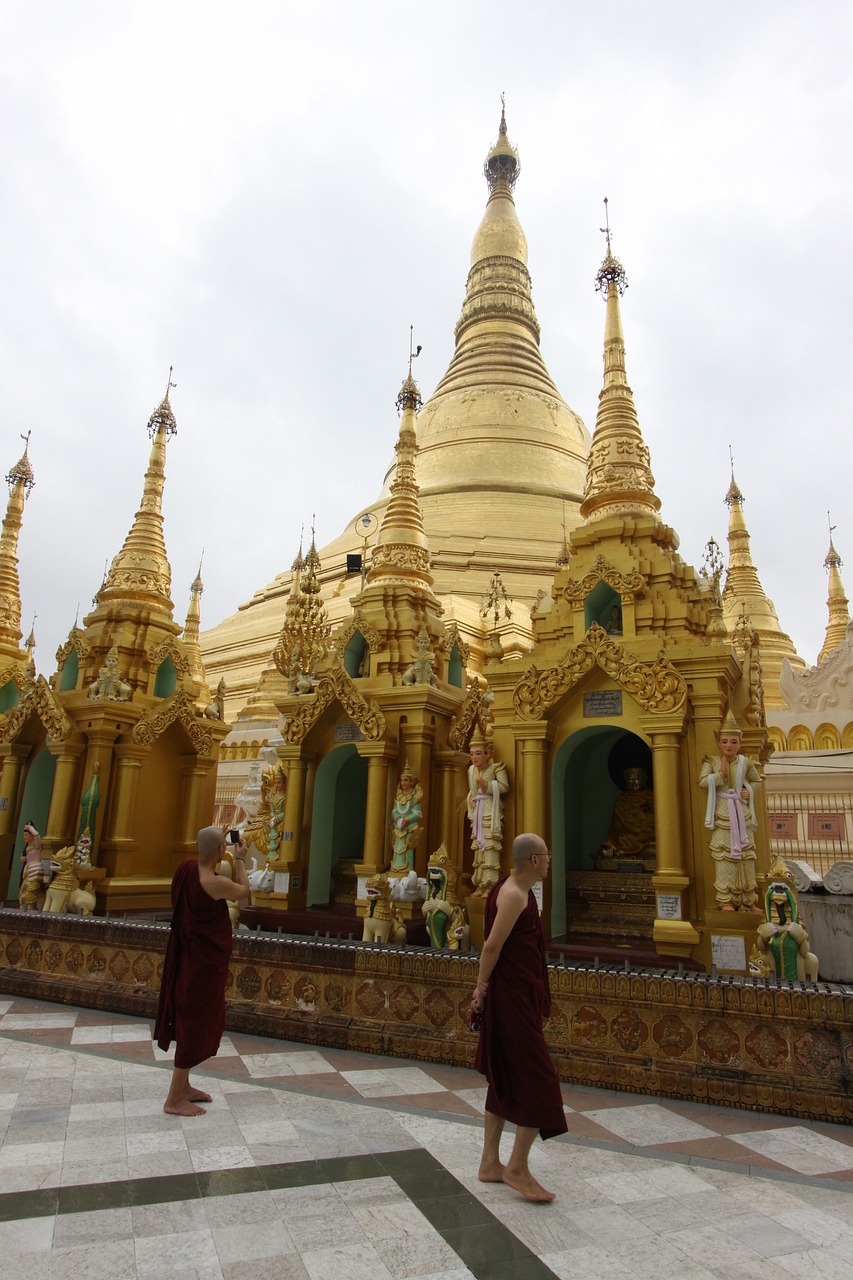Shwedagon, Auksinė Pagoda, Vienuoliai, Mianmaras, Nemokamos Nuotraukos,  Nemokama Licenzija