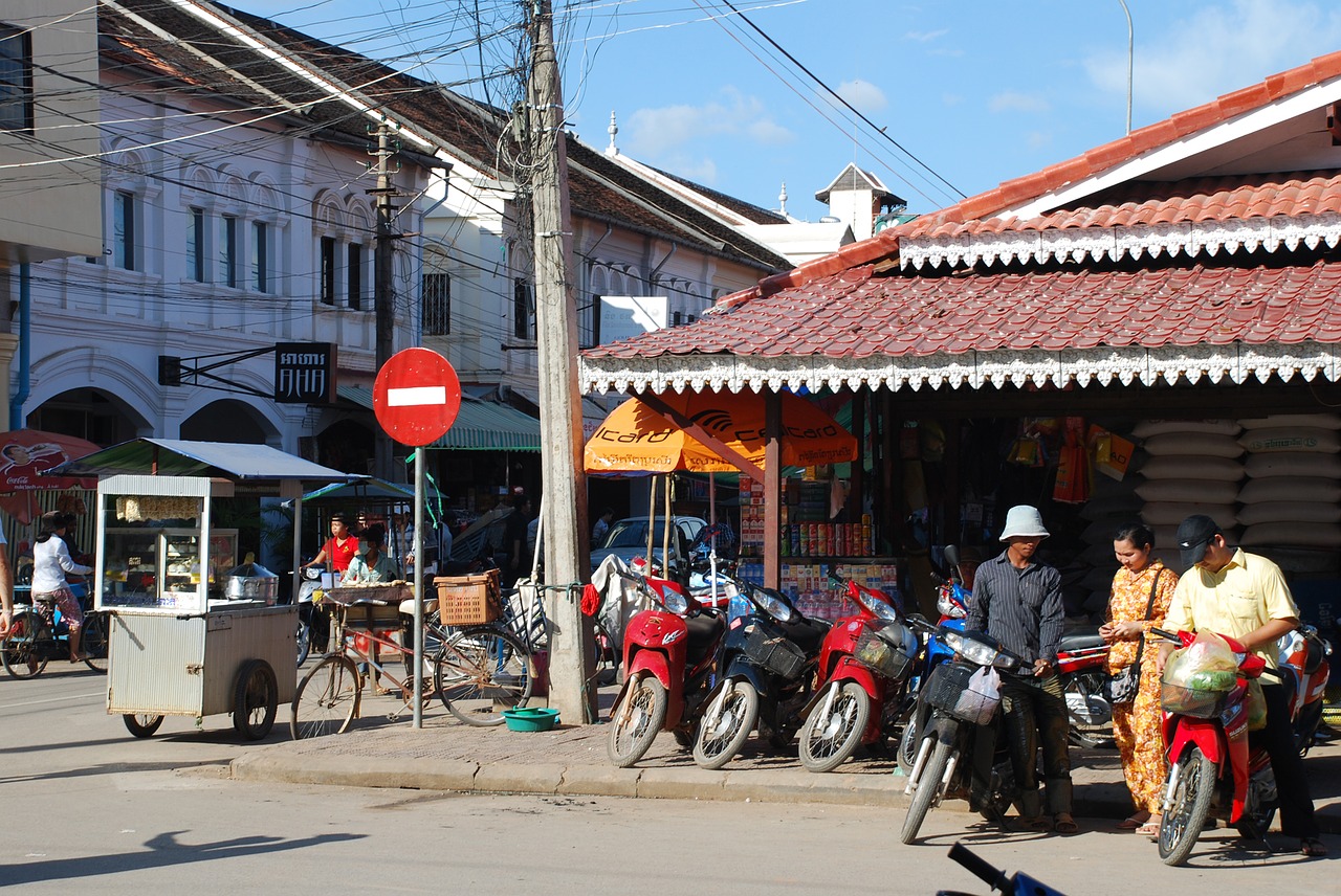 Siam, Pjauti, Kambodža, Gatvė, Nėra Įėjimo, Motociklai, Žmonės, Tradicinis, Turistinis, Istorinis