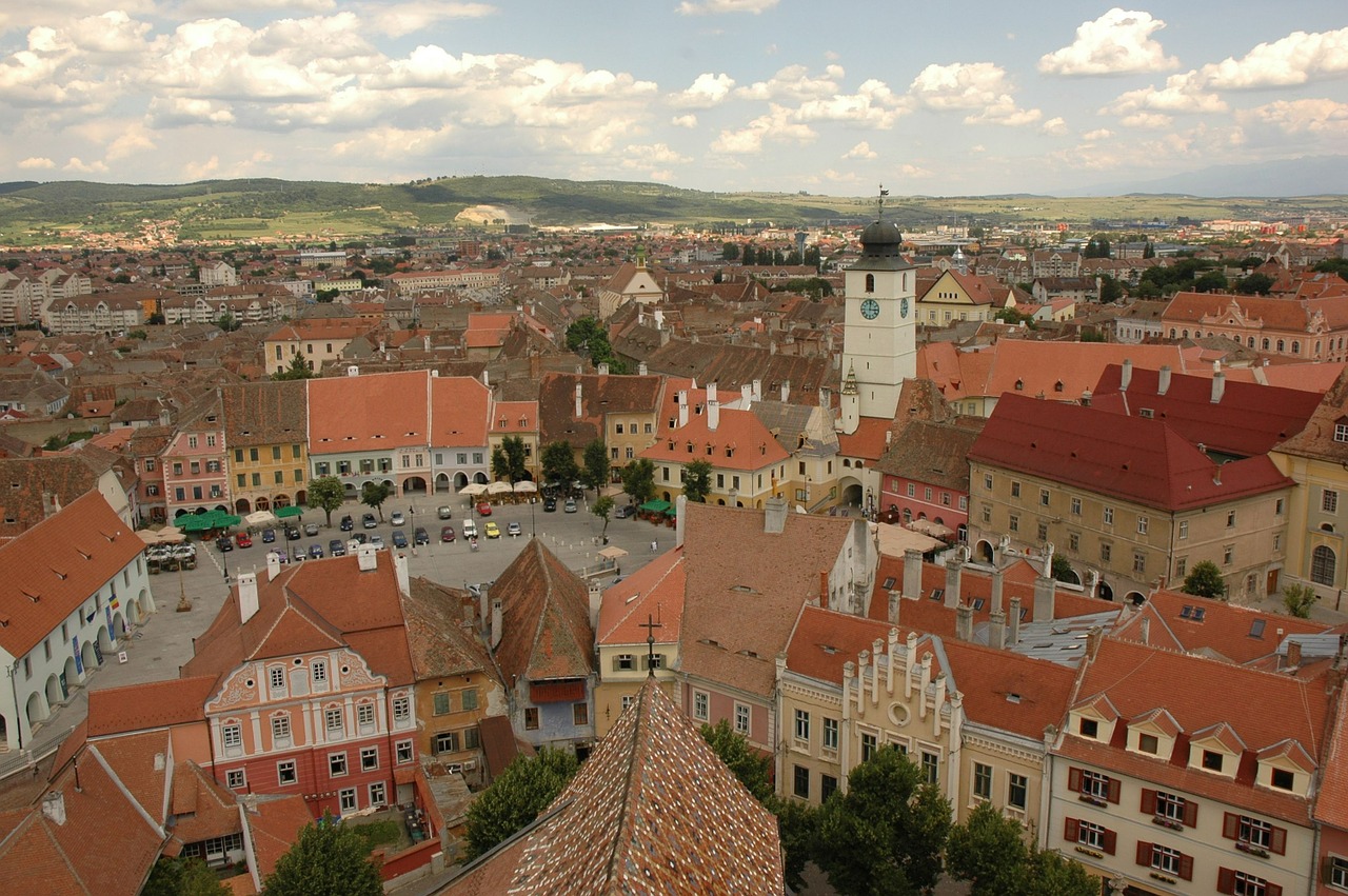 Sibiu, Miestas, Viduramžių, Architektūra, Kelionė, Romanija, Turizmas, Istorija, Pastatas, Senas