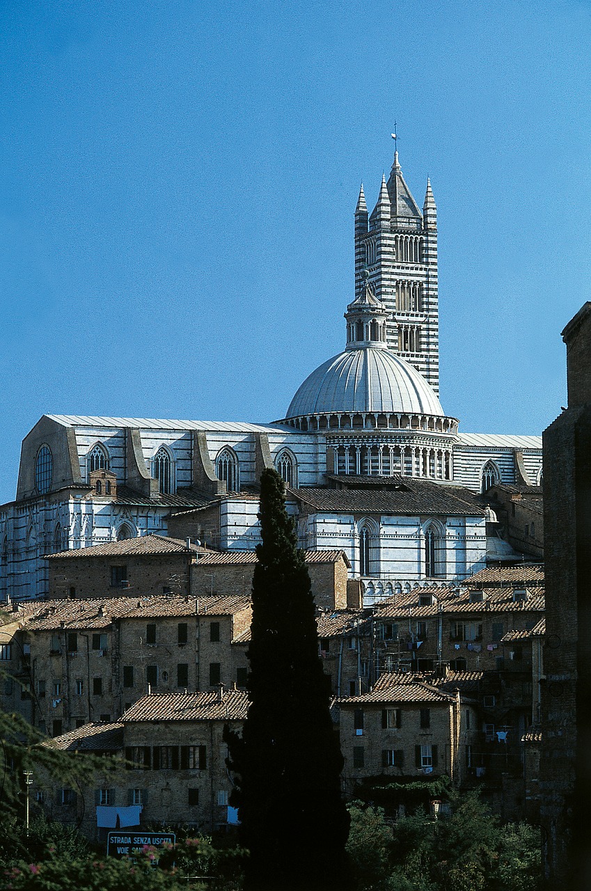 Siena, Duomo Di Siena, Cattedrale Di Santa Maria Assunta, Charakteristika, Marmuras, Juoda, Balta, Italy, Toskana, Gotika