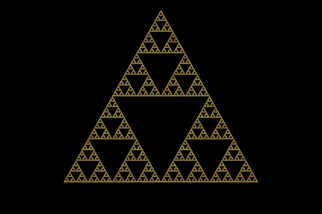 Sierpinski Trikampis, Chaosas, Fraktalas, Sierpinski, Trikampis, Geometrija, Geometrinis, Modelis, Nemokamos Nuotraukos,  Nemokama Licenzija
