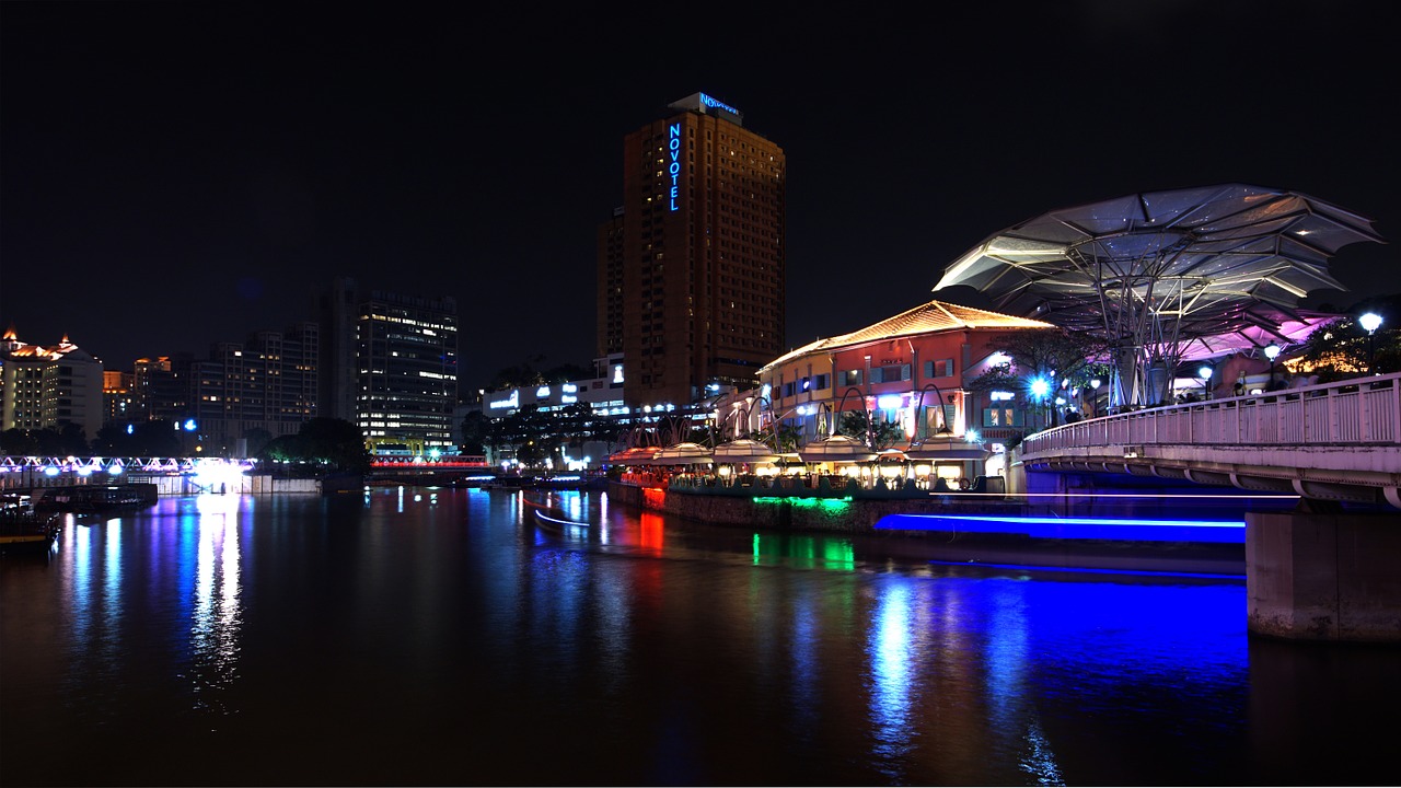 Singapūras, Naktis, Upė, Nemokamos Nuotraukos,  Nemokama Licenzija