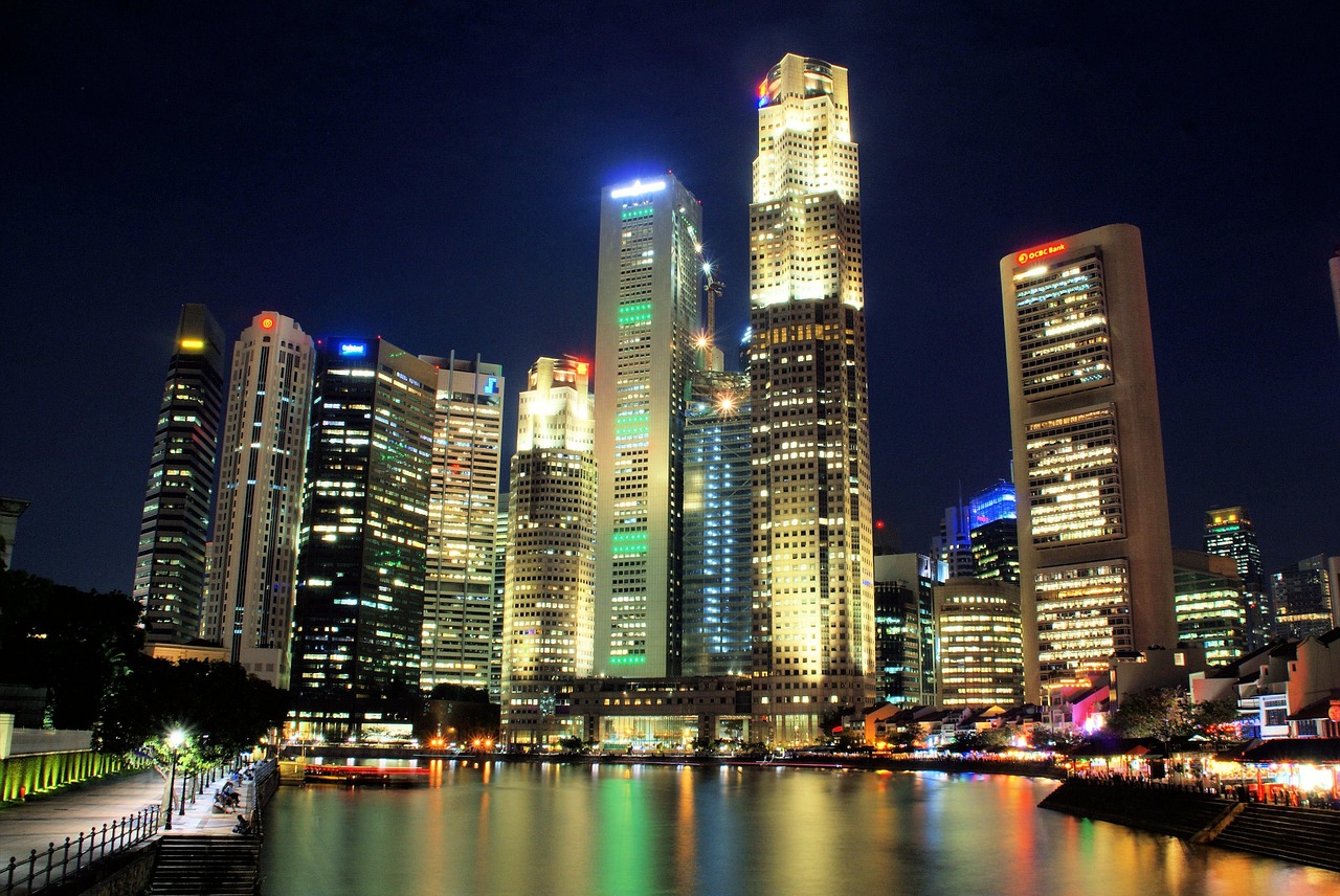 Singapūras, Naktis, Architektūra, Miesto Panorama, Nemokamos Nuotraukos,  Nemokama Licenzija