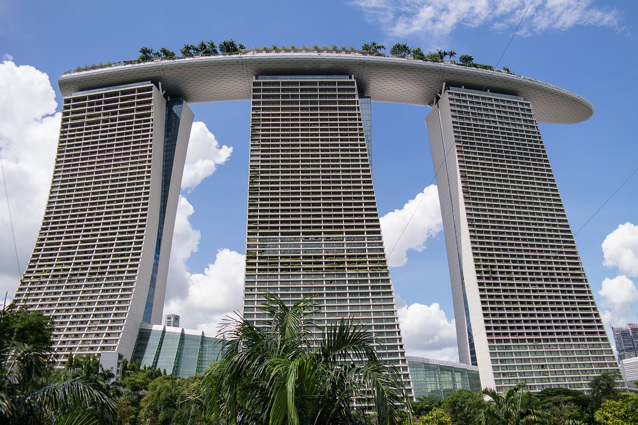 Singapūras, Viešbutis, Marina Bay Smėliai, Turizmas, Dangoraižiai, Asija, Orientyras, Architektūra, Pastatas, Šiuolaikiška