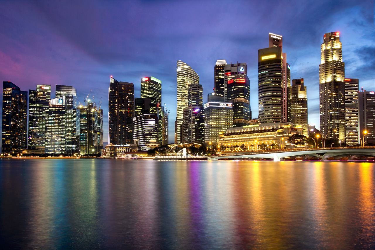 Singapūras, Marina Bay, Merlionas, Įlanka, Asija, Marina, Miestas, Architektūra, Panorama, Miesto Panorama