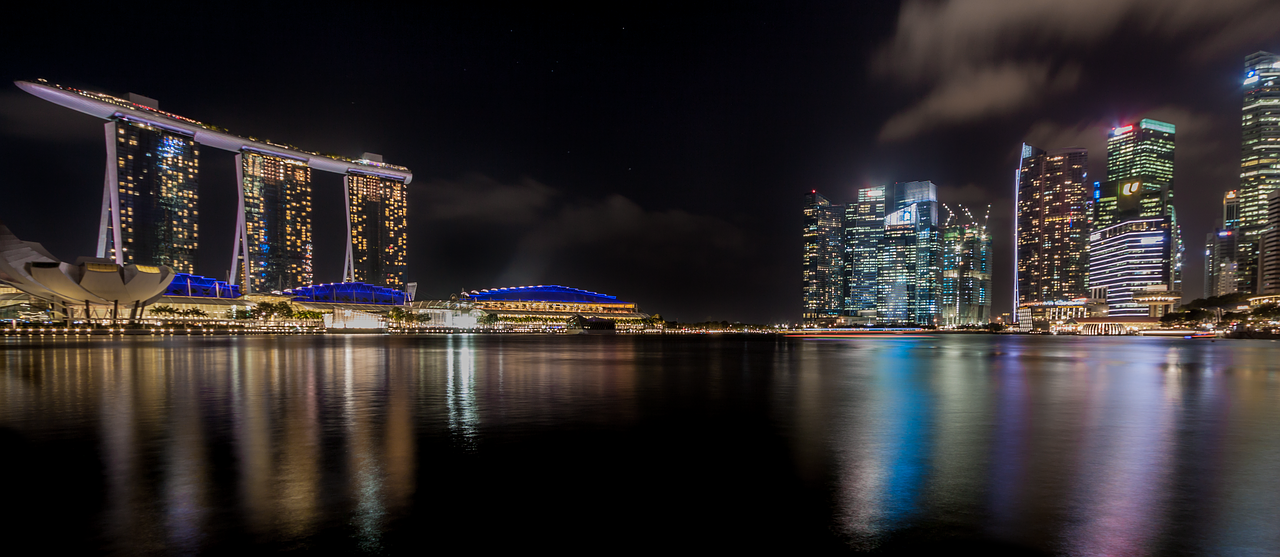 Singapūras, Panorama, Naktinė Nuotrauka, Marina Bay, Dangoraižiai, Uostas, Uosto Įlankoje, Šventė, Nemokamos Nuotraukos,  Nemokama Licenzija