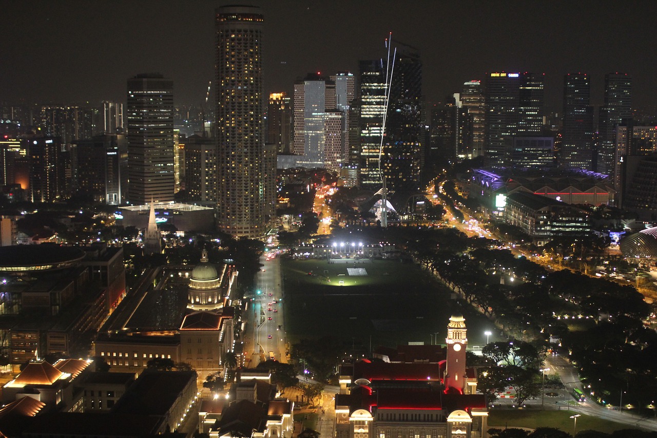 Singapūras, Cbd, Naktis, Miesto Panorama, Nemokamos Nuotraukos,  Nemokama Licenzija