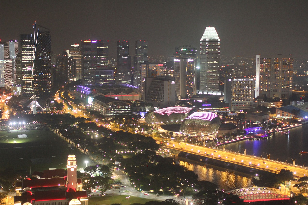 Singapūras, Cbd, Naktis, Miesto Panorama, Nemokamos Nuotraukos,  Nemokama Licenzija