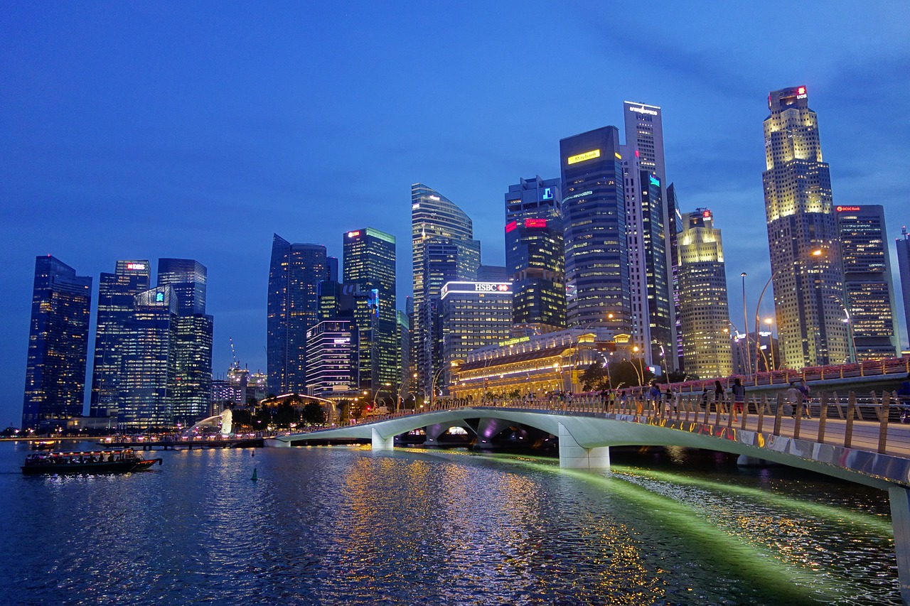 Singapūras, Tiltas, Upė, Naktinis Vaizdas, Naktis, Nemokamos Nuotraukos,  Nemokama Licenzija