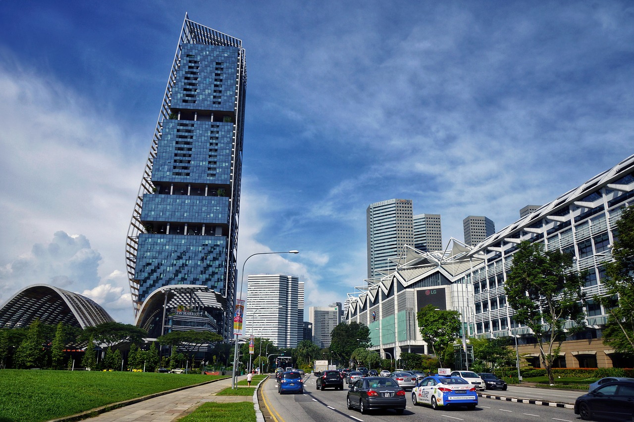 Singapūras, Suntec Konferencijų Centras, Pastatai, Komercinis, Šiuolaikiška, Verslas, Dangoraižis, Miesto, Miesto Panorama, Miestas