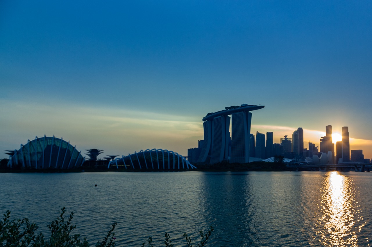 Singapūras,  Skyline,  Saulėlydžio,  Miestovaizdis,  Waterfront,  Miesto, Nemokamos Nuotraukos,  Nemokama Licenzija