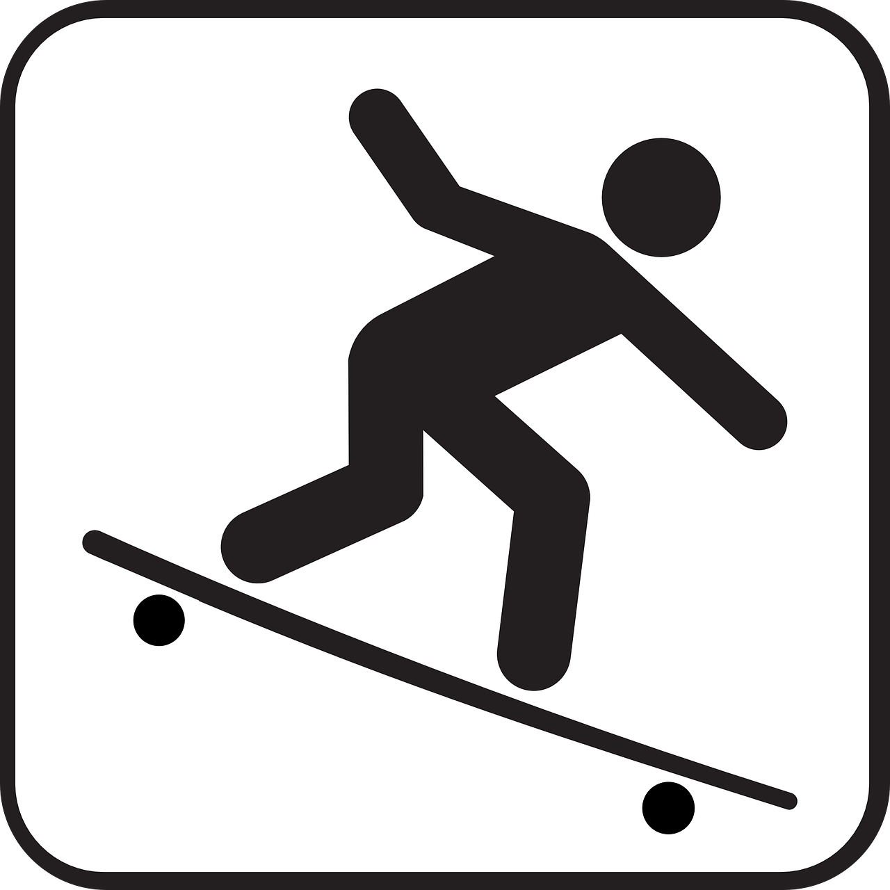 Skateboard, Stickman, Stick Figūra, Matchstick Žmogus, Nuokalnė, Piktograma, Piktograma, Nemokama Vektorinė Grafika, Nemokamos Nuotraukos,  Nemokama Licenzija