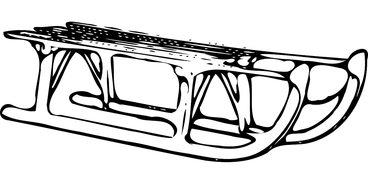 Slysti, Rogės, Stumdomas Lovas, Luge, Lenktynės, Kelnės, Sniegas, Sportas, Žiema, Nemokama Vektorinė Grafika