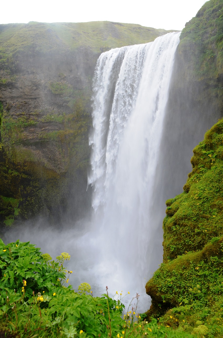 Skogarfoss, Krioklys, Iceland, Gamta, Kraštovaizdis, Gamtos Jėga, Vanduo, Milžiniškas, Rokas, Įspūdingas