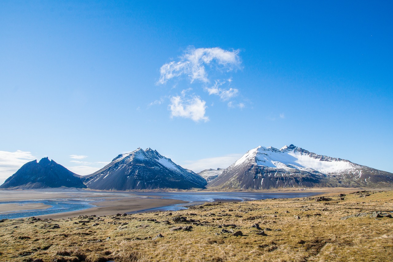 Dangus, Mėlynas, Debesis, Iceland, Mėlynas Dangus, Gamta, Dangaus Mėlynumo, Gražus Oras, Kraštovaizdis, Kalnas