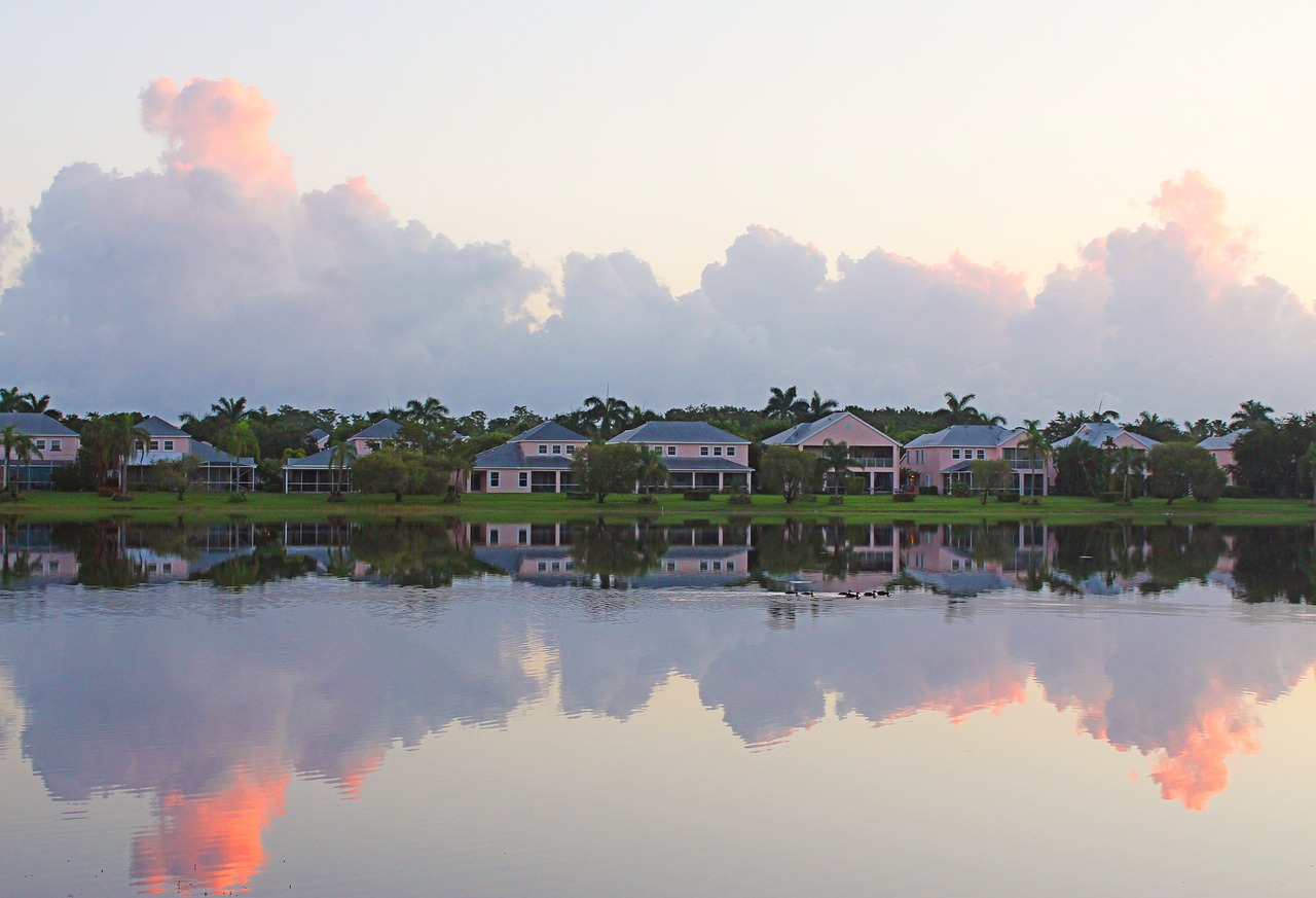 Dangus,  Ežeras,  Architektūra,  Kraštovaizdis,  Debesys,  Pobūdį,  Atspindys,  Wellington,  Florida,  Vandenys