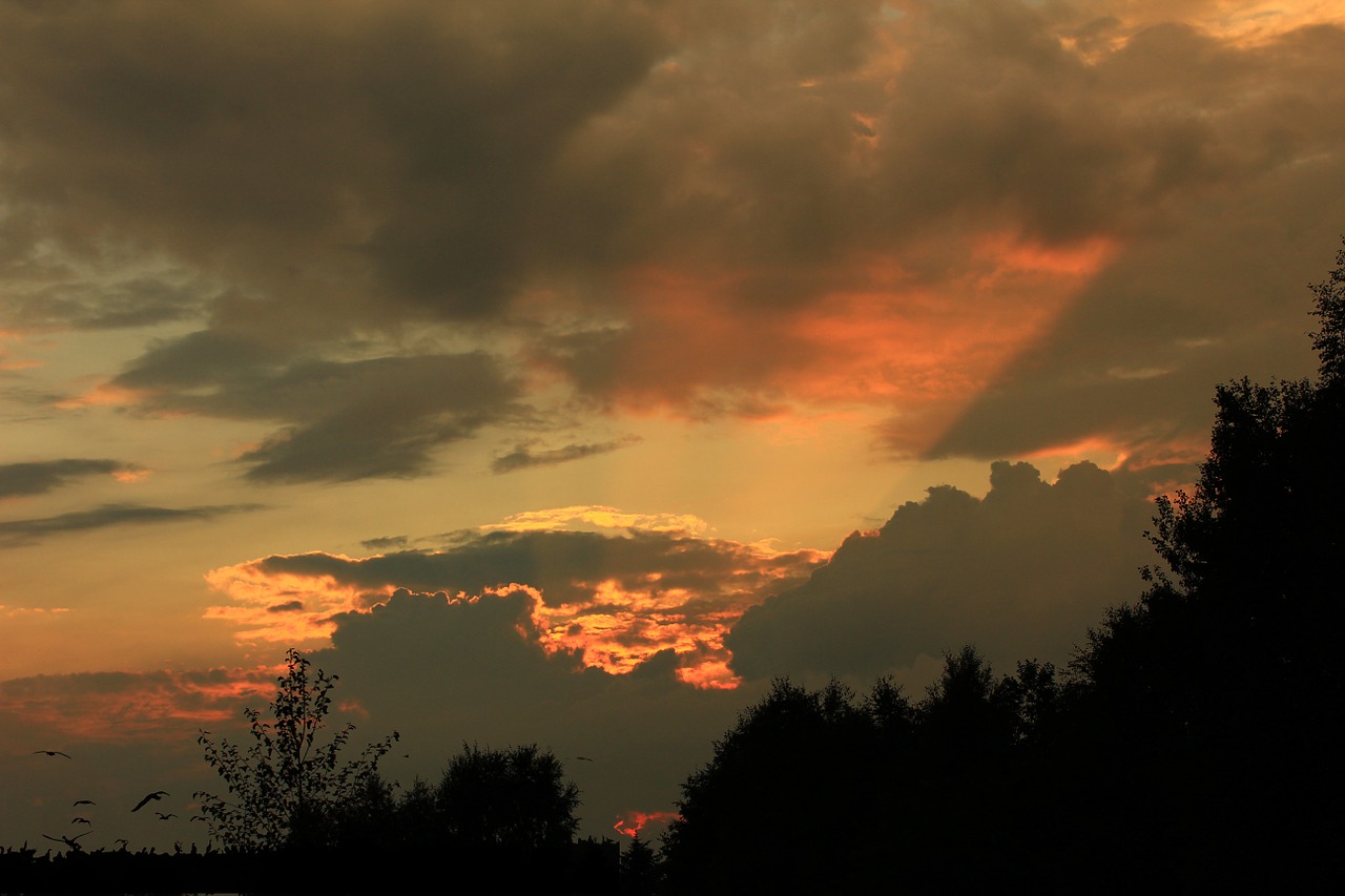 Dangus, Saulėlydis, Vakarinis Dangus, Švytėjimas, Debesys, Afterglow, Abendstimmung, Atmosfera, Atmosfera, Sirrealis