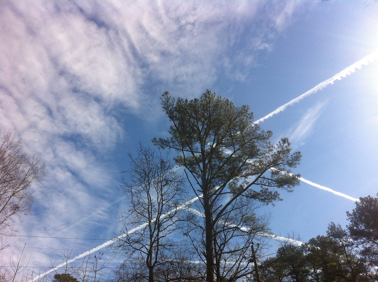 Dangus, Contrails, Debesys, Takai, Mėlynas, Skristi, Aukštas, Transportas, Saulėtas, Nemokamos Nuotraukos