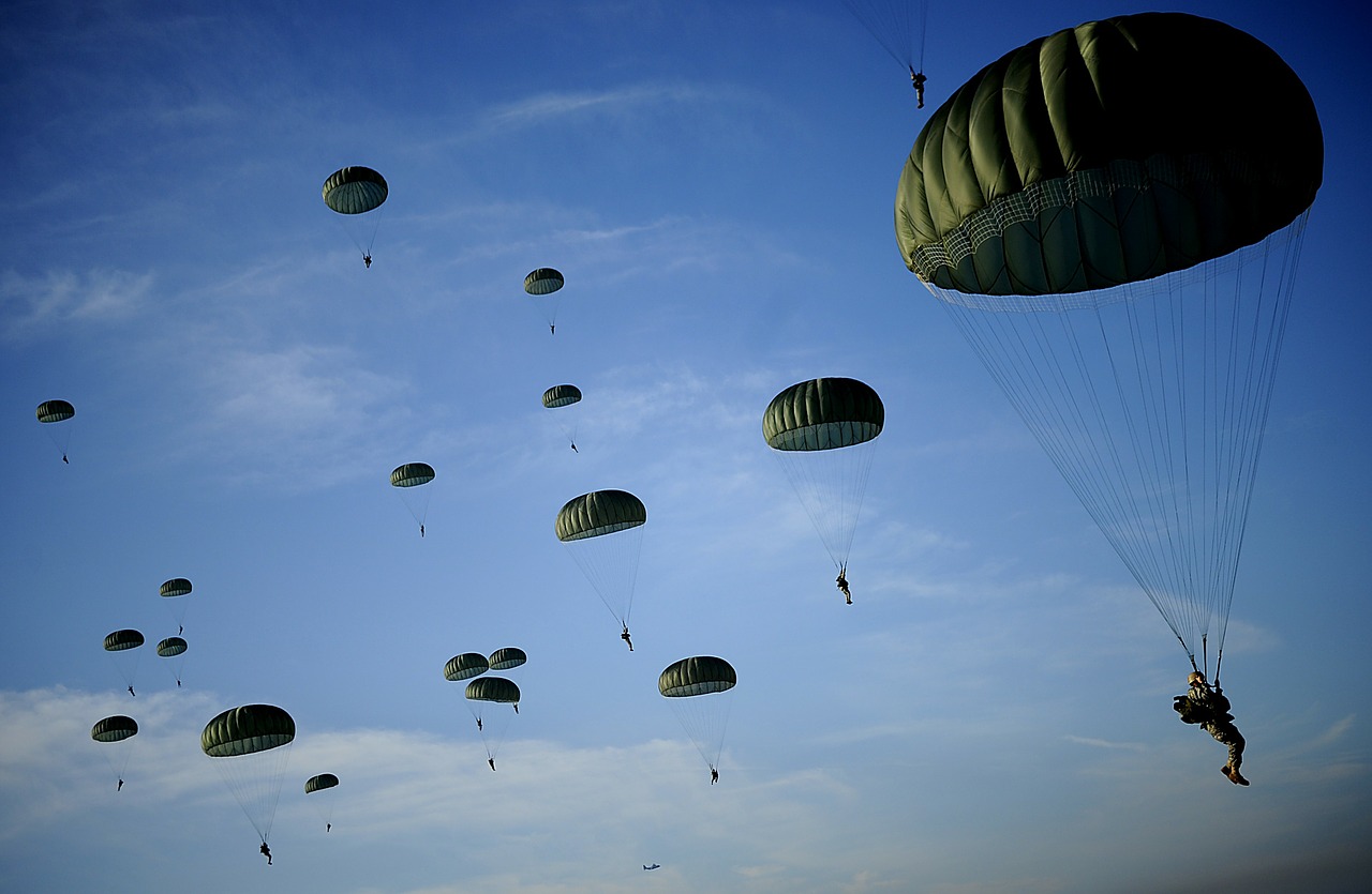Dangus, Debesys, Parašiutai, Parašiutizmai, Plaukiojantieji, 82-Asis Ore, Armija, Kariuomenė, Lauke, Baldakimas