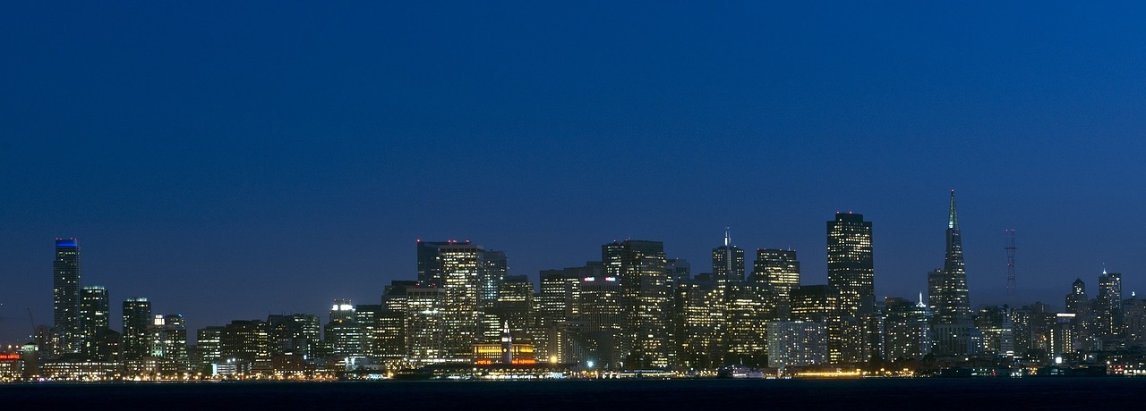 Panorama, Naktis, Miesto Panorama, San Franciskas, Žibintai, Kalifornija, Architektūra, Miesto, Usa, Dangoraižiai